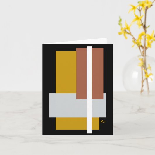 Abstracte Rechthoeken Nota Kaarten (Gele Bloem)