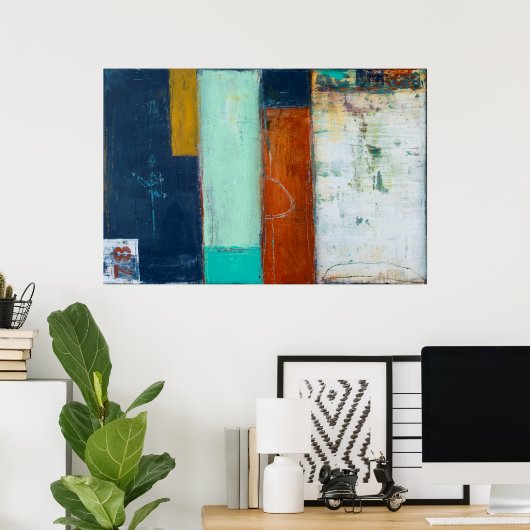 Abstracte rechthoeken poster (Thuiskantoor)