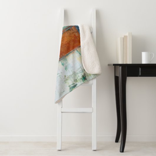 Abstracte rechthoeken sherpa deken (In situ)