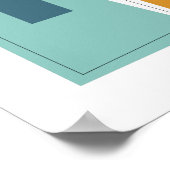 Abstracte rechthoeken Turquoise Green Mid Century Poster (Hoek)