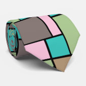 Abstracte rechthoekpatroon Mode voorlente Stropdas (Opgerold)