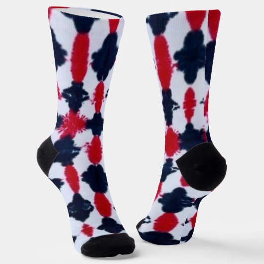 Abstracte Red Black Modern Crew Sokken (Gebogen)