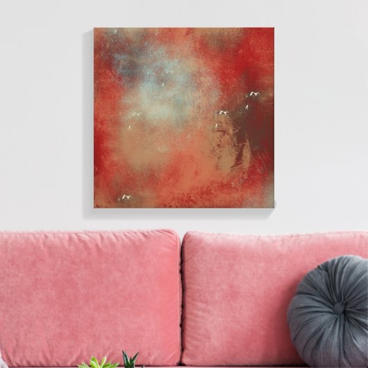 Abstracte Red Blue Art Canvas Afdruk (Insitu (Woonkamer))