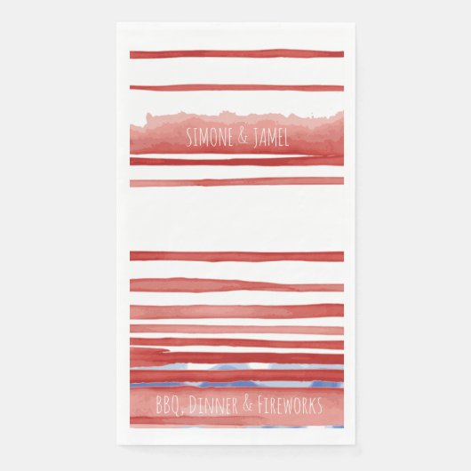 Abstracte Red & Blue Washes, 4 juli Servet (Voorkant)