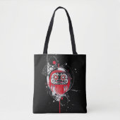 Abstracte Red Daruma Canvas tas (Voorkant)