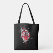 Abstracte Red Daruma Canvas tas (Achterkant)