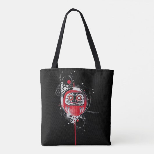 Abstracte Red Daruma Canvas tas (Achterkant)