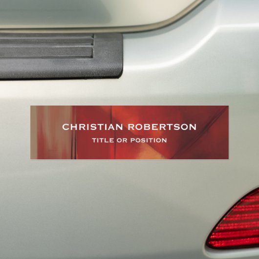 Abstracte Red Modern Simple Plain Business Bumpersticker (Op auto)