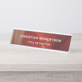 Abstracte Red Modern Simple Plain Business Bureau Naambordje (Voorkant)