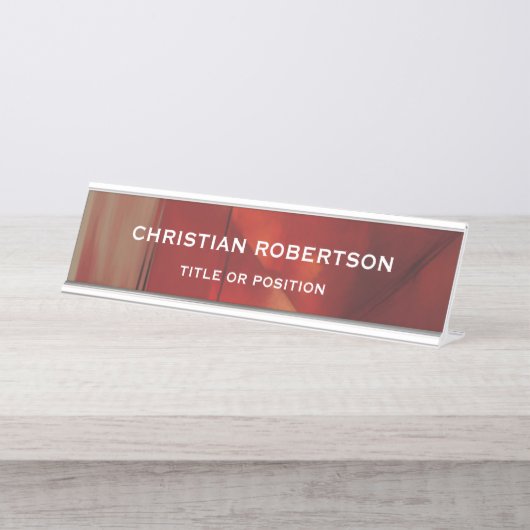 Abstracte Red Modern Simple Plain Business Bureau Naambordje (Voorkant)