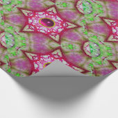 ABSTRACTE RED PINK PAARSE FUCHSIA STARS MET PARELT CADEAUPAPIER (Hoek)