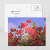 Abstracte Red Poppies Blue Sky Glas in lood Mosaic Briefkaart (Voorkant / Achterkant)