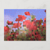 Abstracte Red Poppies Blue Sky Glas in lood Mosaic Briefkaart (Voorkant)