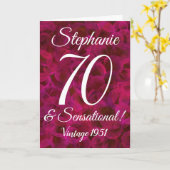 Abstracte Red Rose 70 en Sensational Birthday Kaart (Gele Bloem)