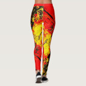 Abstracte Red Yellow Black Shiny Girly Chic-Mode Leggings (Achterkant)