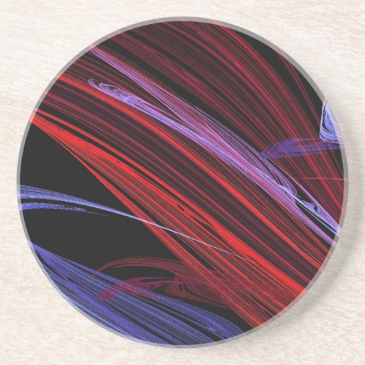 Abstracte reeks-1— rood blauw Onderzetter 1 van (Voorkant)