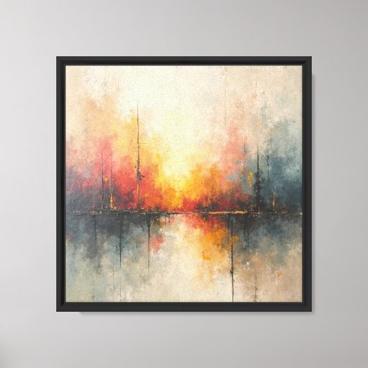 Abstracte reflectie bij zonsondergang canvas afdruk (Voorkant)