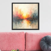 Abstracte reflectie bij zonsondergang canvas afdruk (Insitu (Woonkamer))