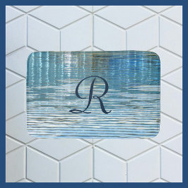 Abstracte reflectie Monogrammen Initiaal Plush Badmat