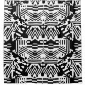 Abstracte reflecties: lijnen, kubussen en monochro douchegordijn (Voorkant)