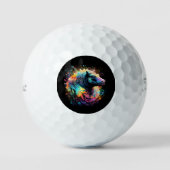 Abstracte reflecties: nijlpaard kleurensplash golfballen (Voorkant)