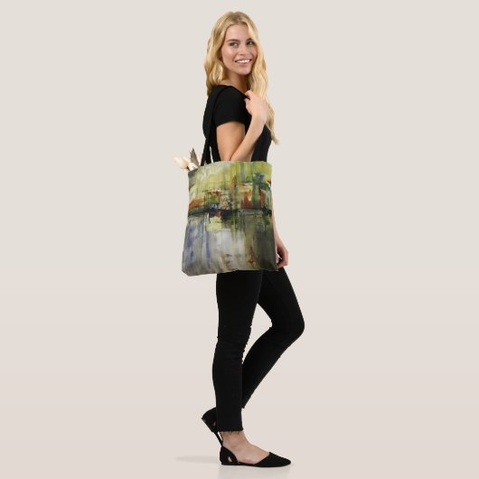 Abstracte reflecties tote bag (Op model)