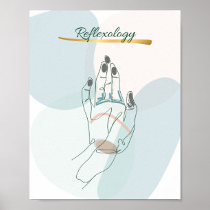 Abstracte reflexologie handkaart neutrale tinten poster