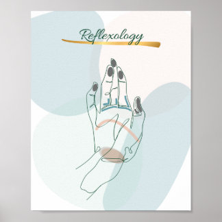 Abstracte reflexologie handkaart neutrale tinten poster