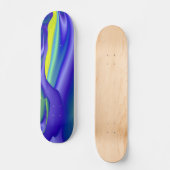 Abstracte regenbogen in gelb lila blau skateboard (Voorkant)