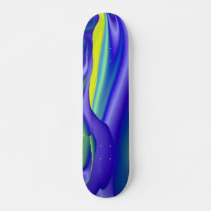 Abstracte regenbogen in gelb lila blau skateboard