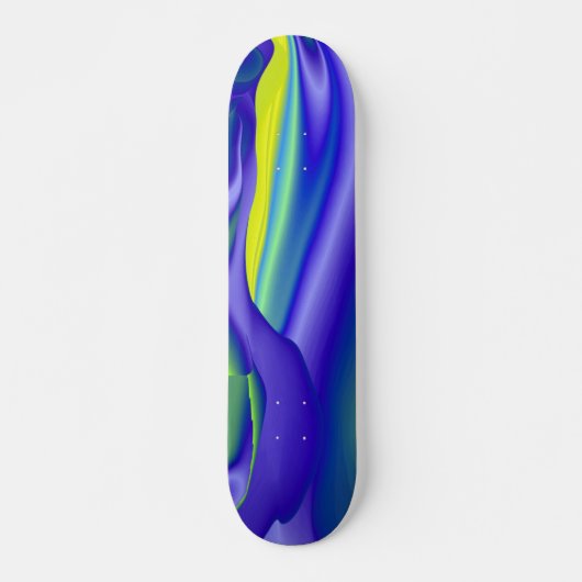 Abstracte regenbogen in gelb lila blau skateboard (Voorkant)