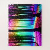 Abstracte regenboog betoverde bos legpuzzel (Verticaal)