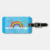 Abstracte Regenboog Bloemen Wervelingen en Paint S Bagagelabel (Voorkant horizontaal)