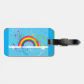 Abstracte Regenboog Bloemen Wervelingen en Paint S Bagagelabel (Achterkant horizontaal)
