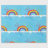 Abstracte Regenboog Bloemen Wervelingen en Paint S Cadeaupapier (Vlak)