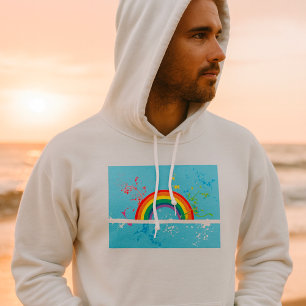 Abstracte Regenboog Bloemen Wervelingen en Paint S Hoodie