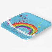 Abstracte Regenboog Bloemen Wervelingen en Paint S Papieren Bordje (Gebogen)