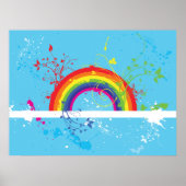 Abstracte Regenboog Bloemen Wervelingen en Paint S Poster (Voorkant)