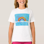 Abstracte Regenboog Bloemen Wervelingen en Paint S T-shirt (Voorkant)