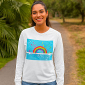 Abstracte Regenboog Bloemen Wervelingen en Paint S T-shirt