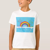Abstracte Regenboog Bloemen Wervelingen en Paint S T-shirt (Voorkant)