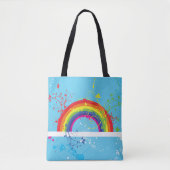 Abstracte Regenboog Bloemen Wervelingen en Paint S Tote Bag (Voorkant)