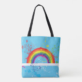 Abstracte Regenboog Bloemen Wervelingen en Paint S Tote Bag (Achterkant)