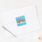 Abstracte Regenboog Bloemen Wervelingen en Paint S Vierkante Sticker (Envelop)
