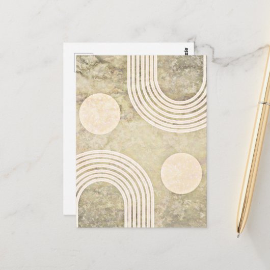 Abstracte Regenboog, Boheemse kunst, Briefkaart (Voorkant / Achterkant in situ)