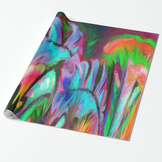 Abstracte regenboog cadeaupapier (Uitgerold)