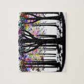 Abstracte Regenboog Confetti in Silhouette Forest Legpuzzel (Verticaal)