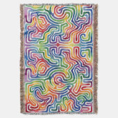 Abstracte Regenboog Doolhof Pad Dekens Deken (Voorkant Verticaal)