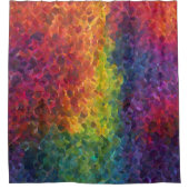 Abstracte regenboog douchegordijn - Modern kleurri (Voorkant)