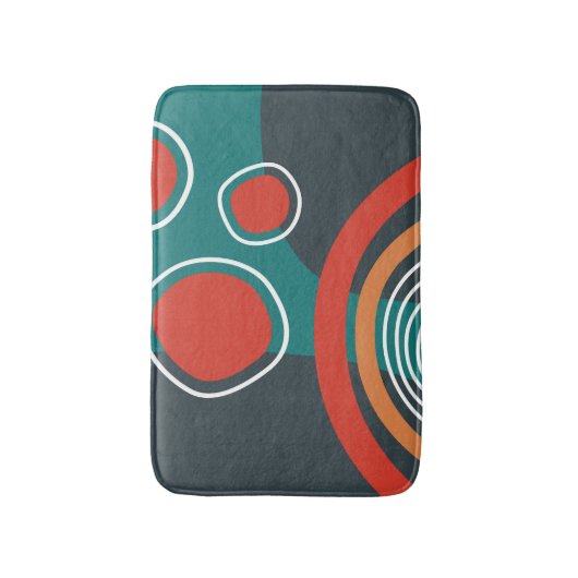 Abstracte regenboog en zonnen Boho artwork Badmat (Voorkant Verticaal)